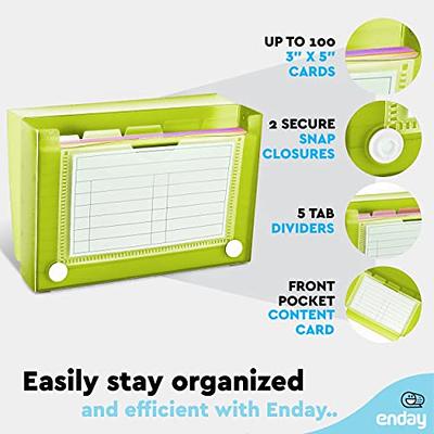 Index Card Holder, 3x5 Note Flash Card Organizer Box – By Enday