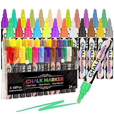 Liquid Chalk Window Markers for Glass Erasable - Including 6 Metallic  Colors&48 Labels, Liquid Chalkboard Chalk Markers Pen for Kids Restaurant  Cars Glass Paint Washable, 4 in 1 Nib, Reversible Tip - Yahoo Shopping