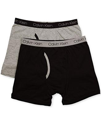 Calvin Klein Boys' Modern Cotton Assorted Boxer Briefs Underwear, Pack of  2, H.Grey/Black, Large - Yahoo Shopping