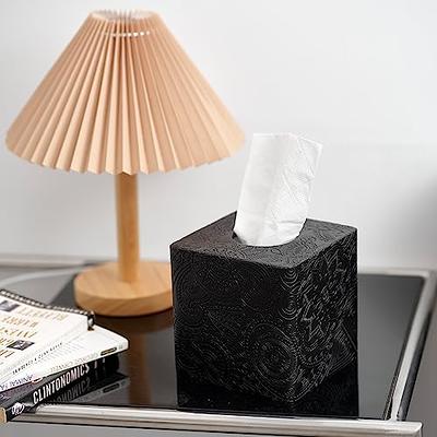 Square Tissue Box Cover Decorative,Napkin Dispenser,Facial Paper Holder for  Bathroom Vanity Countertop,Bedroom Dresser,Night Stand, Desk, Office and  End Table,Boho Flowers Black - Yahoo Shopping