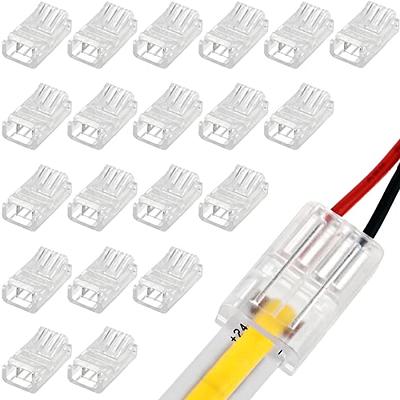 COB LED Strip to Wire Connector 20 Pieces Waterproof LED Adapter