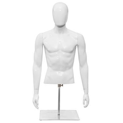 73 Male Mannequin Metal Base Detachable Realistic Full Body Dress Form  White