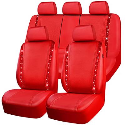CAR PASS Bling Car Seat Covers Full Set, Shining Rhinestone Diamond  Waterproof Faux Leather, Rear with Zipper, Universal Fit Automotive Glitter  Crystal Sparkle Strips for Cute Women Girl, Red - Yahoo Shopping