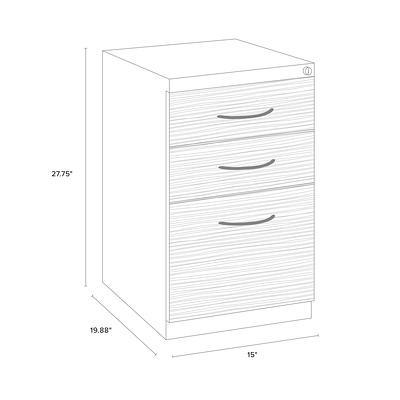 Hirsh 20 Deep Mobile Pedestal File Cabinet 3 Drawer Box-Box-File