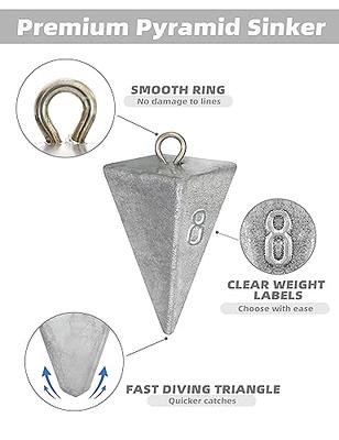 Pyramid Sinkers Fishing Weights, Bullet Fishing Sinkers Weights for Saltwater  Surf Fishing Gear Tackle 8oz 6oz 5oz 4oz 3oz 2oz 1oz - Yahoo Shopping