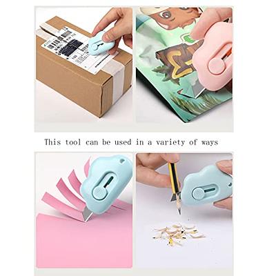 6PCS Box Cutter Retractable - 3 Colors Mini Cloud Box Cutter