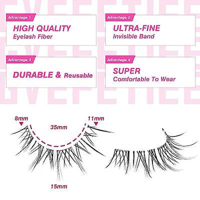 Lashes Natural Look False Eyelashes Wispy Cluster Lashes Manga Eyelash  Extensions Strip Clear Band Lashes Cat Eye Korean Short Anime Fake Lashes  Pack by Kiromiro - Yahoo Shopping