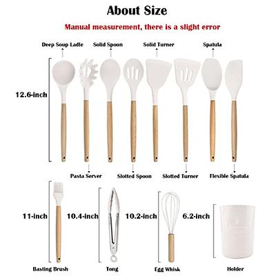 12PCS Silicone Cooking Utensil Set, Fungun Non-stick Kitchen Utensil 12Pcs Cooking  Utensils Set, Heat Resistant Cookware, Silicone Kitchen Tools Gift with  Stainless Steel Handle (White-12pcs)