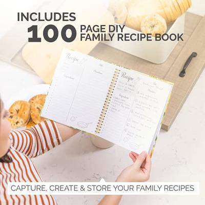 Bread Box for Kitchen Countertop & DIY Recipe Book - White