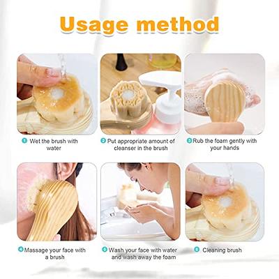 Silicone Facial Cleansing Brush 3 Designs, Beomeen 4 in 1 Handheld