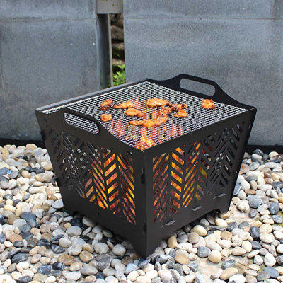 Texas Original Bar-B.Q. Pits Spindletop 30 Round Wood-Burning Fire Pit w/ Removable Grill Grate - FPG-30