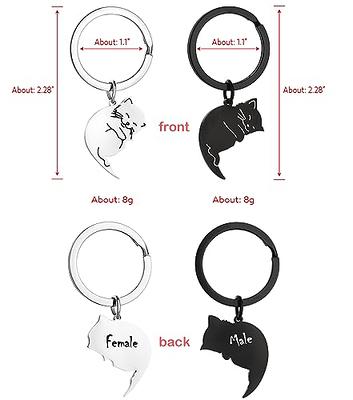 ChunlongFour Matching Couple Gifts for Boyfriend Girlfriend Friend  Valentine's Day Gift Ideal Stuff Him Best Set Cat Keychain