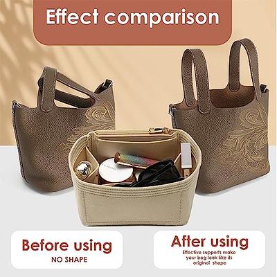 Olunsu Purse Organizer Insert for Handbags Tote with Zipper Felt Bag Divider Keep Bag Shape Lightweight, 5 Sizes