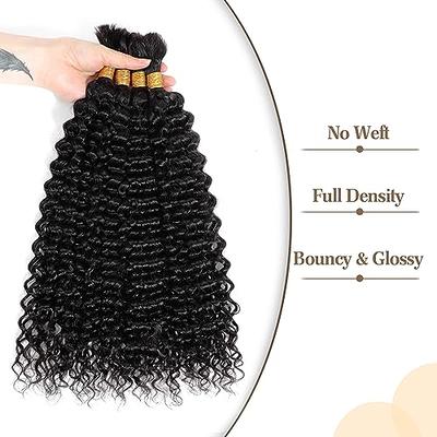 P4/27 Water Wave Bulk Human Hair for Braiding No Weft Highlight Ombre Wet  and Wavy Micro Braiding Hair Human Hair Bulk for Boho Box Braids 100g with  2