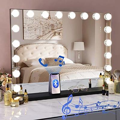 Vanity Mirror 18 Led Light Bluetooth Speaker Connected to Mobile Phone 10x  Magnification USB Port Adjustable Light Female Makeup