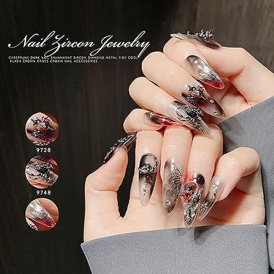 767pcs Red Heart Nail Charms Gems Nail Art Supplies 3D Crystal