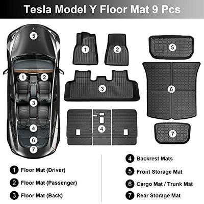 TAPTES Tesla All-Weather Floor Mats Model Y 2021 2022 Accessories Custom  Fit TPE Car Floor Liners 