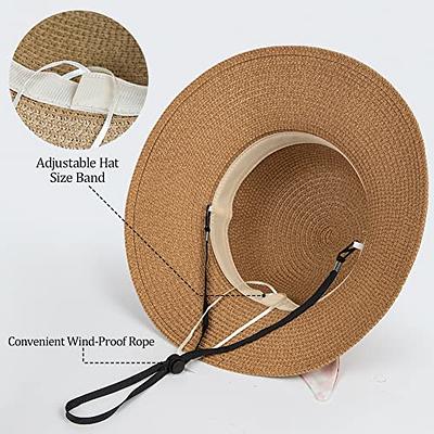 foci cozi, Womens Straw Sun Beach Hat- 10 in 1 Summer Wide Brim