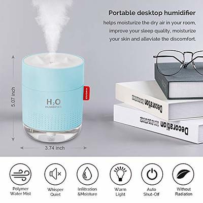 JISULIFE Portable Mini Humidifier Rechargeable, Night Light Small  Humidifier for Bedroom 300ml, Cool Mist Humidifiers for Baby, Air  humidifier for