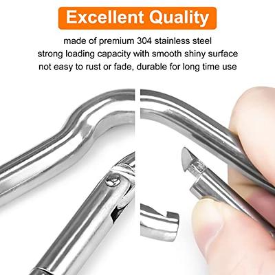 Carabiner Clip, Spring Snap Hooks, Heavy Duty Stainless Steel 304 ,Small  Carabiner Clips ,in/Outdoor Rope Connector 6Pack