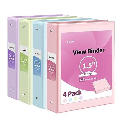 SUNEE 3 Ring Binder 1.5 Inch 4 Pack Pastel Binder and 1 Pack Cute Binder  with Clipboard, Pink Marble - Yahoo Shopping