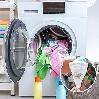 4 Pieces Reusable Washing Machine Lint Catcher Household Washing Machine  Lint Mesh Bag Hair Filter Net Pouch Washer Hair Catcher(Blue, Pink)