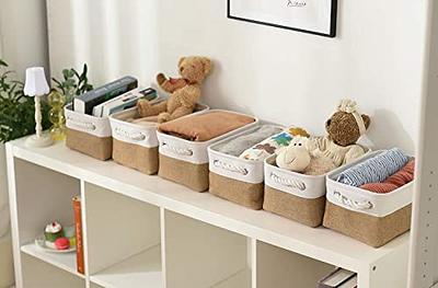 Sacyic Small Storage Baskets for Shelves, Fabric Storage Baskets for  Closet, Rectangular Collapsible Baskets for organizing