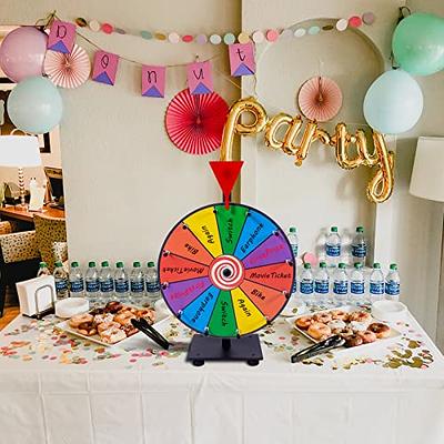 iElyiEsy 18 Inch Spinning Wheel for Prize 14 Slots Tabletop Prize Wheel  Spinner with Stand, Dry Erase Marker and Eraser for Trade Show Carnival  Party