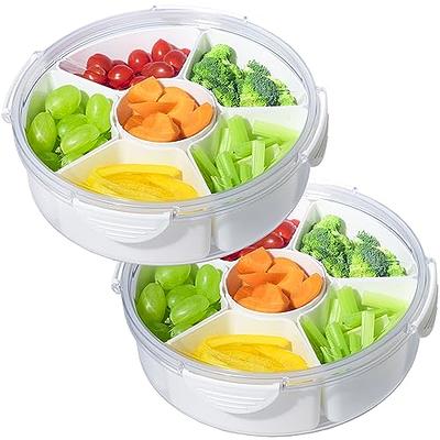 Reusable 2-section Snack Bowl for Dipping Chips, Veggies, Treats