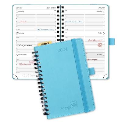 BEZEND Pocket Planner 2024, 17 Months (Aug 23 - Dec 24) Small Calendar for  Purse 3.5 x 6, Daily Weekly and Monthly Agenda - Spiral Bound, Vegan