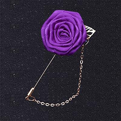 Suit Accessories Rose Brooch for Men.Mens Lapel Pins for Suits Handmade Cloth  Flower Pin Charm Suit Chain Jewelry Gifts for Women Men (Purple) - Yahoo  Shopping