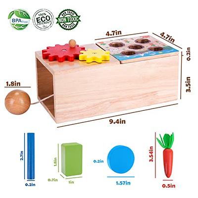  KMTJT Montessori Toys for 1 2 3 Year Old Toddlers, Carrot  Harvest Game Wooden Toy for 12 18 Months Baby Boys and Girls, Educational  Learning Shape Sorting Matching Easter Gifts for