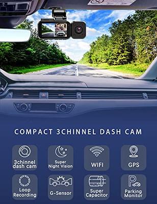 LANMODO 2 Channel D1 4K Dash Cam with 5G WiFi GPS App, Front 4K Inside 2.5