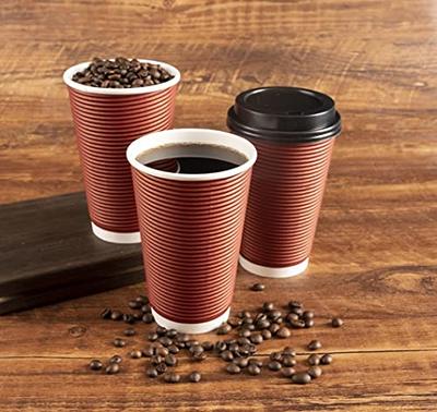 Comfy Package [50 Sets - 12 oz.] Insulated Ripple Paper Hot Coffee Cups  With Lids