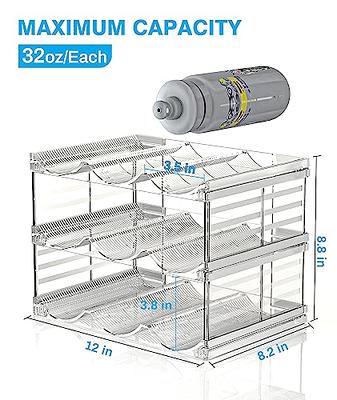 Water Bottle Organizer, Stackable Metal Water Bottle Holder for Cabinet,  Fridge, Cup Holder Water Bottle Storage, Wine Storage Rack for Kitchen,  Pantry