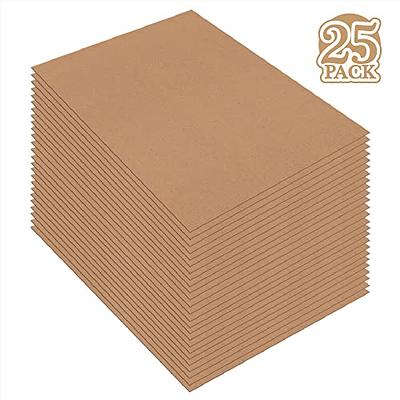 25 Sheets of Chipboard, 30pt (Point) Medium Weight Cardboard .030 Caliper  Thickness, Craft and Packing, Brown Kraft Paper Board (8.5 x 11) 