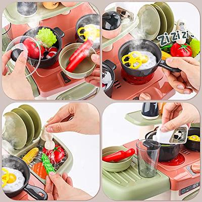 deAO Kids Kitchen Playset Toy 26 PCS Play Food Sets for Kids Kitchen Cooking  Set with Play Pots Pans Kettle Stove Kitchenware and Pretend Food Toy Kitchen  Accessories for Girls Boys 