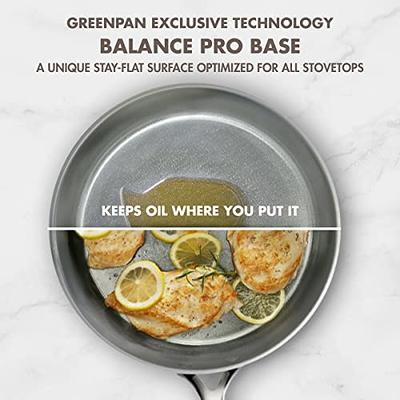 Greenpan Gp5 Stainless Steel 5-ply Healthy Ceramic Nonstick 8 Frying Pan  With Lid, Pfas-free : Target