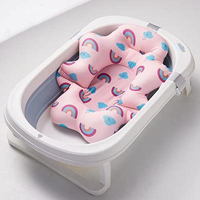 Baby Shower Bath Tub Pad Non-Slip Bathtub Seat Support Mat Newborn Safety  Security Bath Support Cushion Foldable Soft Pillow