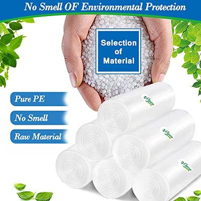 1.2 Gallon (5 Liter) Small Trash Bags (440 Count) Bathroom Garbage Bags 1  Gallon Clear Plastic Wastebasket Can Liners for Home and Office Bins, 440