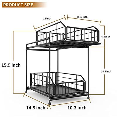 NUTSAAKK 2 Pack Under Sink Organizers and Storage, Kitchen Cabinet  Organizer with Sliding Drawer, Upgraded Bathroom Organizer Under Sink, 2  Tier