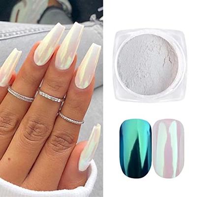 Pearl Nail Powder, Pearlescent White Nail Powder Pigment, High Gloss  Glitter Nail Art, Holographic Ice Aurora Dust Nail Powder, White Chrome  Nail for Home DIY… (E) - Yahoo Shopping