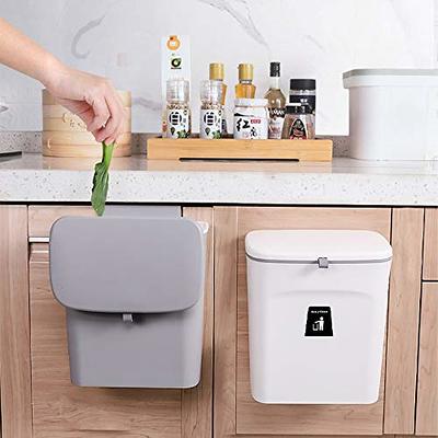 Hanging Kitchen Trash Can with Lid, Sapouni Small Compost Bin for