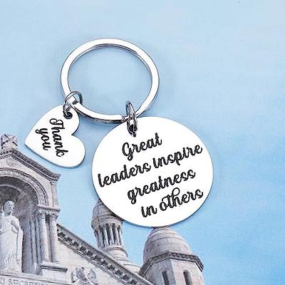 Leaders Boss Gifts Keychain for Christmas Men Women Office Gifts World Best  Boss Keyring for Supervisor