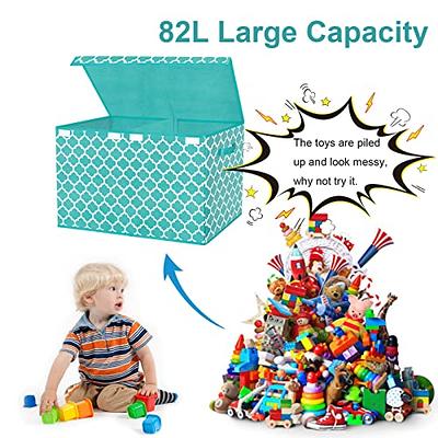 Large Storage Box with Flip-Top Lid, Decorative Holders Collapsible Storage  Bins Container for Nursery, Playroom, Closet, Home Organization 