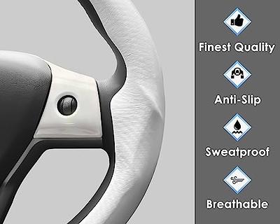 For Tesla Model 3 Y 2021 ABS Car Steering Wheel Protector Cover Trim  Accessories