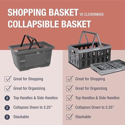 CleverMade Eco 24L Collapsible Reusable Plastic Grocery Shopping