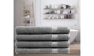 Hawmam Linen Cool Grey 4-Pack Hand Towels - 16x30 Turkish Cotton Quality  Soft & Absorbent Small Bathroom Towels - 600 GSM