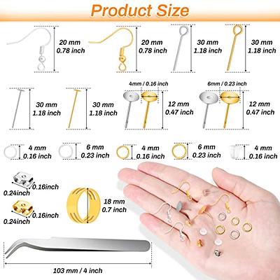 Earrings Make Hooks,Earring Making Supplies Hypoallergenic, Earring Hooks Findings Backs Posts,Jump Rings Jewelry Making Kids adults,earring Studs