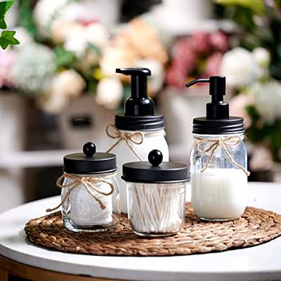 Mason Jar Bathroom Vanity Organizer - Farmhouse Decor Qtip